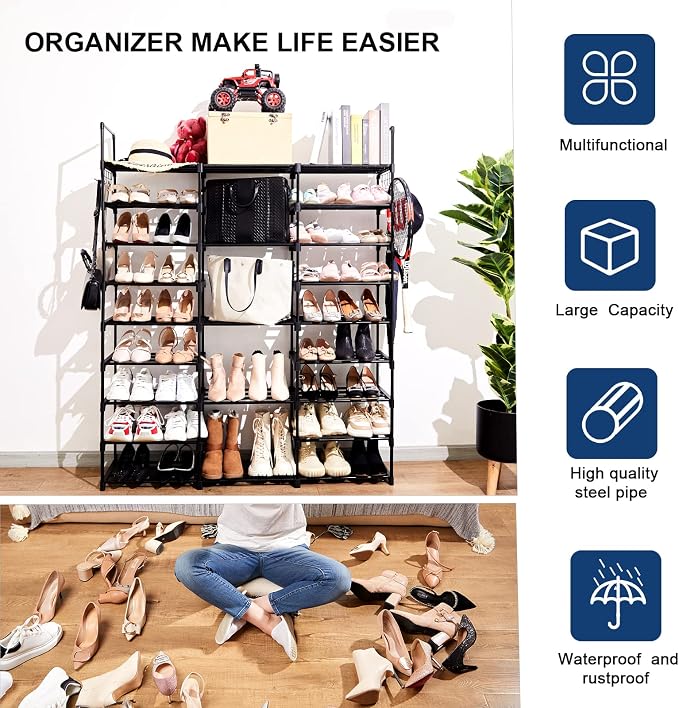 Mavivegue 9-Tier Metal Shoe Rack - Image 6