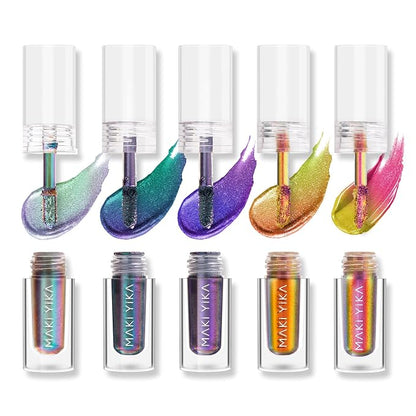 MAKI YIKA 5Pc Glitter Eyeshadow Liquid Multichrome Eyeshadows Long Lasting by MakiYikaBeauty
