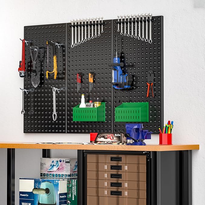 EVERHANGER Metal Pegboard Panels 24" x 12", Heavy Duty Steel Peg Boards - Image 7