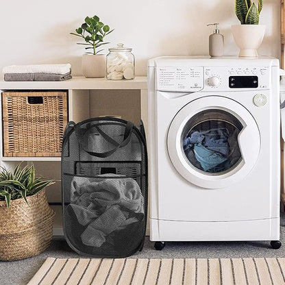 Larpur 3 Pack Pop Up Laundry Hampers, Collapsible Mesh Laundry Baskets - Image 4
