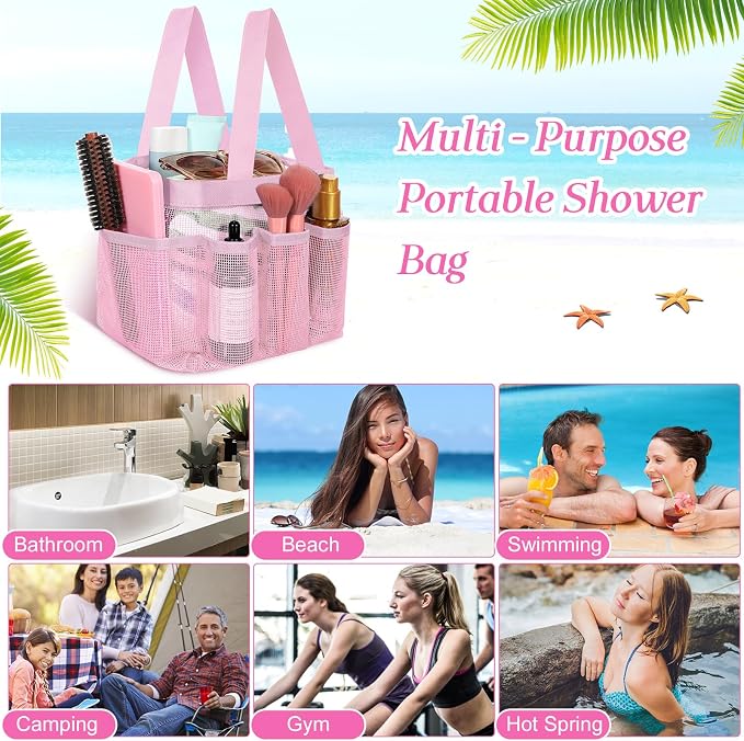 Hillban 4 Pcs Mesh Shower Caddy Portable Shower Caddy - Image 6