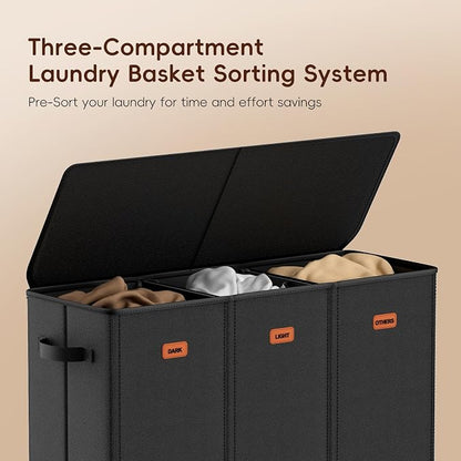 185L Laundry Hamper 3 Section, Laundry Hamper - Image 4