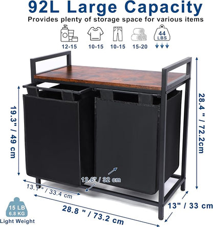 Whitmor Laundry Sorter, 92L Laundry Hamper - Image 2