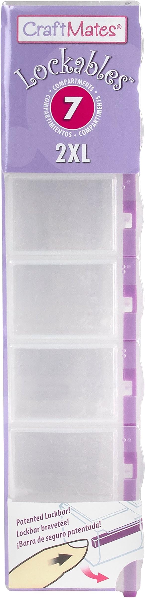 Craft Mates Bead Organizer, 7 Locking Compartments, Plastic Storage | Clear - Image 3