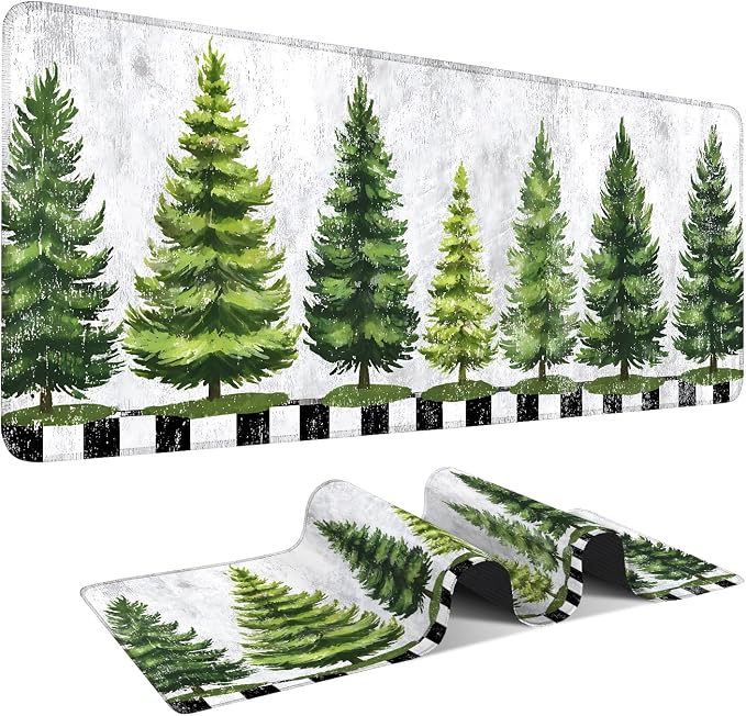 Christmas Tree Gaming Mouse Pad 31.5"x11.8"Desk Mat Anti-Slip Rubber Base & by ANNAQUEEN