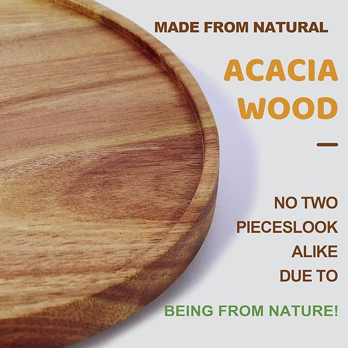 12-inch Acacia Wood Lazy Susan Organizers, Lazy Susan Turntable - Image 2
