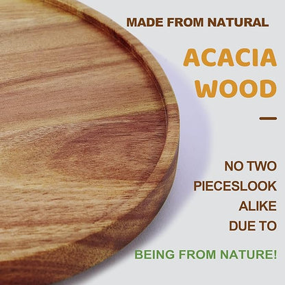 12-inch Acacia Wood Lazy Susan Organizers, Lazy Susan Turntable - Image 2