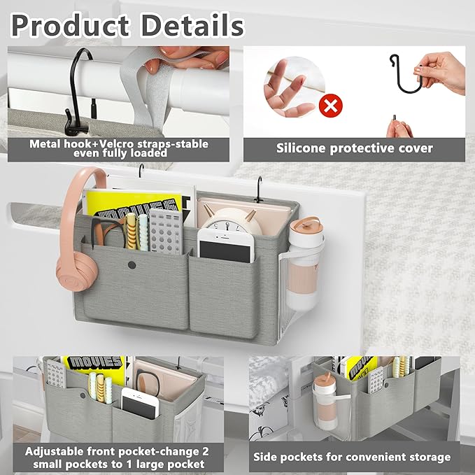 Bedside Caddy Bedside Storage Hanging Organizer - Image 4