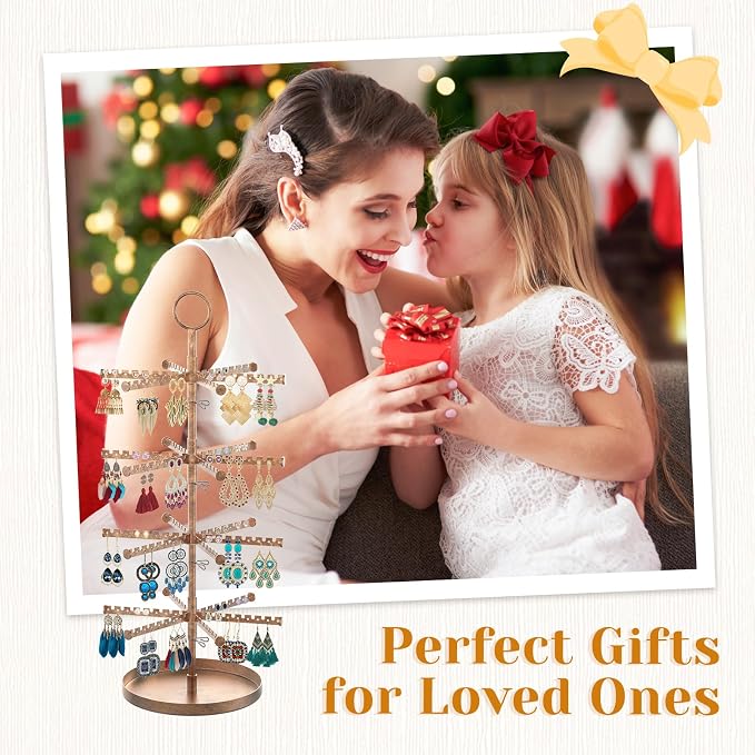 MODOWEY Rotating Earring Holder Organizer Tree Adjustable Display - Image 7