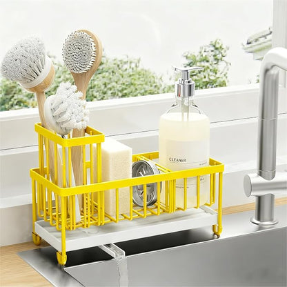 Cisily Yellow Sponge Holder for Kitchen Sink, Sink Caddy Organizer by CISILYHOMELIFE