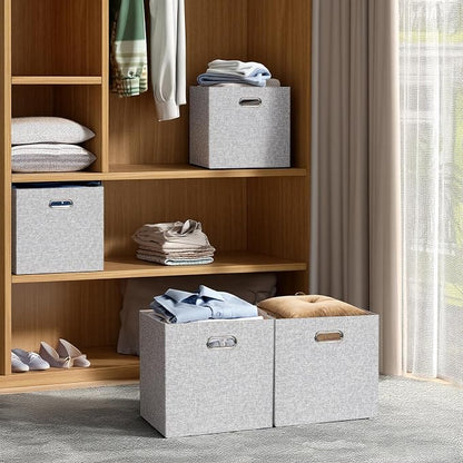 Posprica Collapsible Storage Bins, 13×13 Foldable Storage Cube Boxes Fabric - Image 7