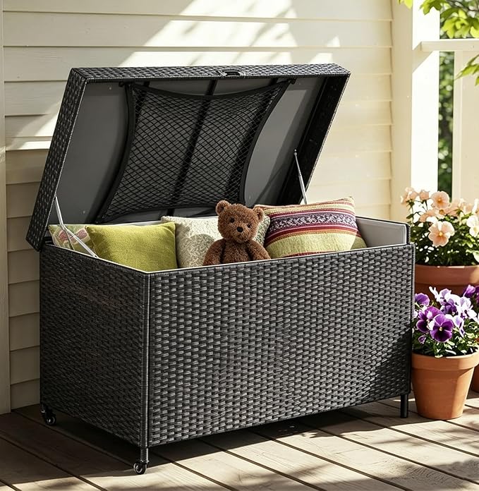 AVAWING 240 Gallon Wicker Deck Box by AVAWING