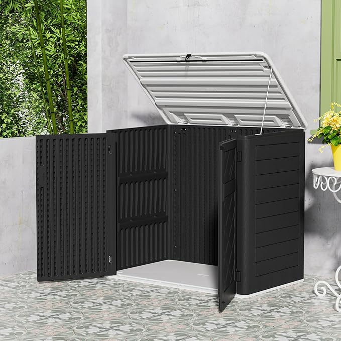 Resin Outdoor Storage Shed, 38 cu.ft Outdoor Storage Box Waterproof - Image 7