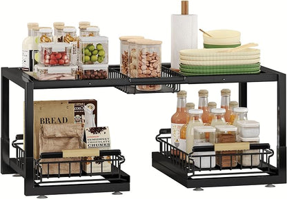 Under Sink Organizer, Pull Out Storage Organizer, 2 Tier Sliding Sink Organizer - Image 6