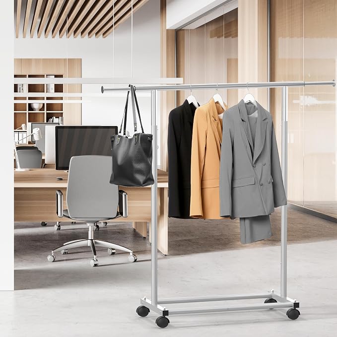 Simple Houseware Standard Rod Garment Clothing Rack, Extendable Width from 30 - Image 5