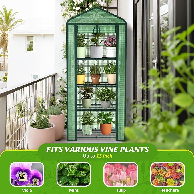 AlisisFores 4-Tier Mini Greenhouse Indoor Outdoor - Image 5