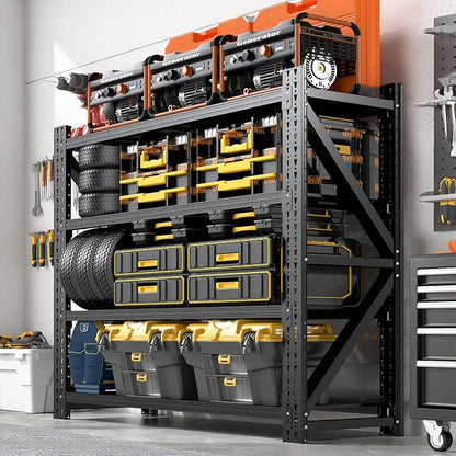 Heavy Duty Garage Storage Shelves 5000LBS Capacity, 4-Tier Large Industrial by BIZOEIRON