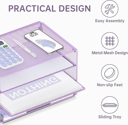 DALTACK 3 Tier Letter Tray Paper Organizer - Image 4