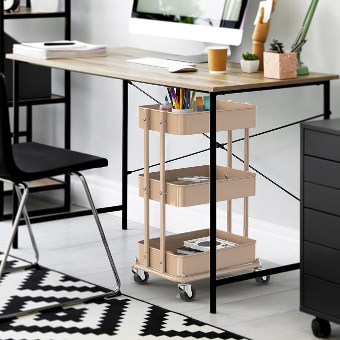 Simple Houseware 3-Tier Compact Utility Rolling Cart, Low 24” Height Fits Under - Image 8