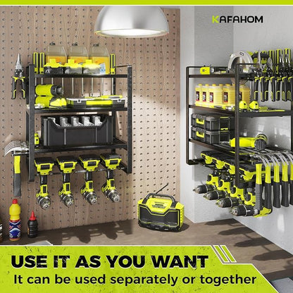 KAFAHOM Power Tool Organizer Wall Mount, 4-Tier Drill Holder - Image 6