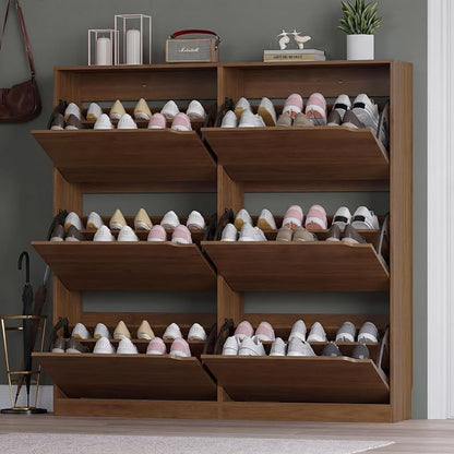 BORNOON Shoe Cabinet with 6 Flip Drawers, Slim Narrow Shoe Storage Cabinet - Image 7