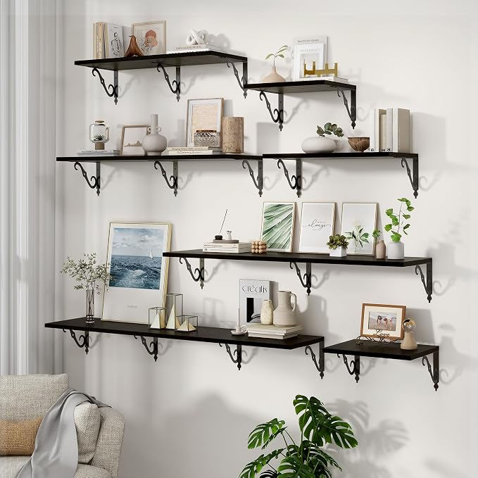 36 Inches Floating Shelves, Rustic Long Wall Shelves, 12 Inch Deep Book Shelf - Image 6