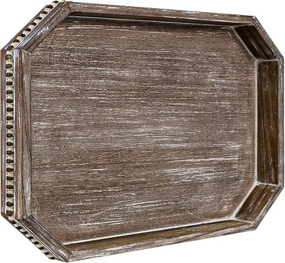 MAONAME Wood Serving Tray, Farmhouse Wooden Tray by MAONAME