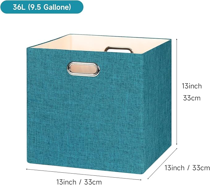 Posprica Collapsible Storage Bins, 13×13 Foldable Storage Cube Boxes Fabric - Image 2