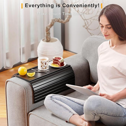 Bestjing Bamboo Sofa Armrest Tray Table - Image 7