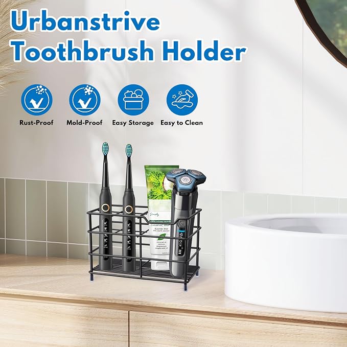 Urbanstrive 304 Stainless Steel Bathroom Toothbrush Holder Toothpaste Holder - Image 7
