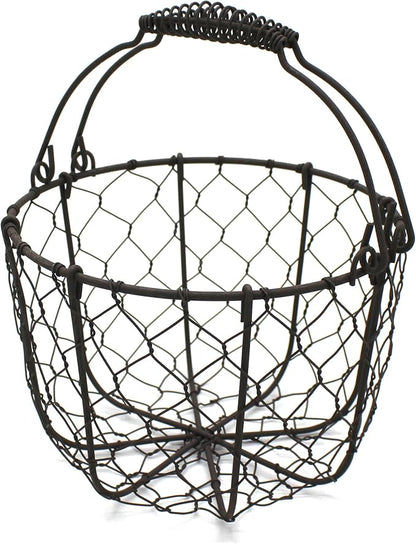 CVHOMEDECO. Round Chicken Wire Egg Basket Fruit Basket by CVHOMEDECO