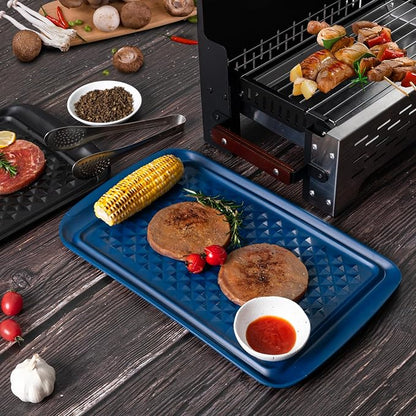 Melamine Grilling Prep and Serve Trays, Dishwasher Safe Food Tray - Image 4