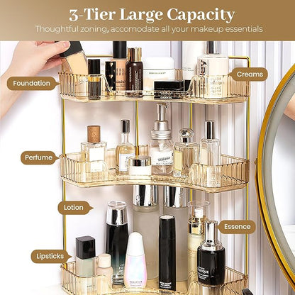 Aveniee Corner Bathroom Counter Organizer, Bathroom Countertop Shelf Makeup - Image 2