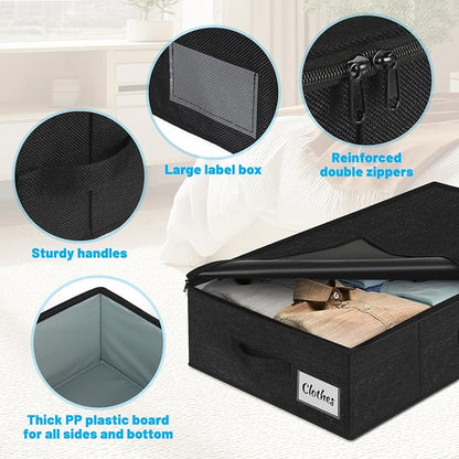 Under Bed Storage Container Bin 4 Pack, 4.5 Inch Slim Low Profile Underbed - Image 7