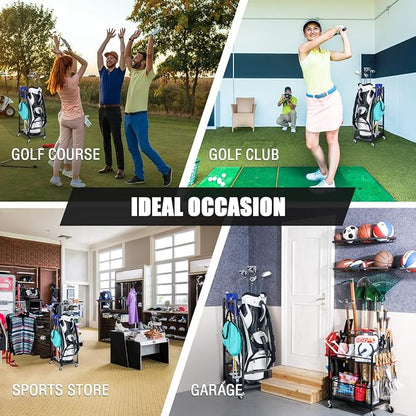 Mythinglogic Golf Storage Garage Organizer, Golf Bag Storage Stand and Other - Image 11