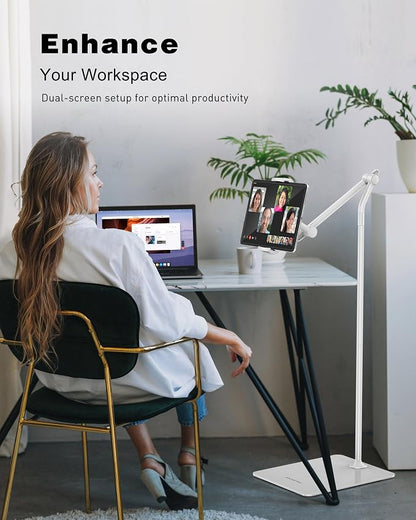 AboveTEK Tablet Floor Stand, Stylish Adjustable Height iPad Floor Stand - Image 4