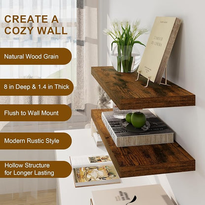 Floating Shelves, 8 Inch Deep Floating Shelves, Rustic Wood Floating Shelf - Image 5