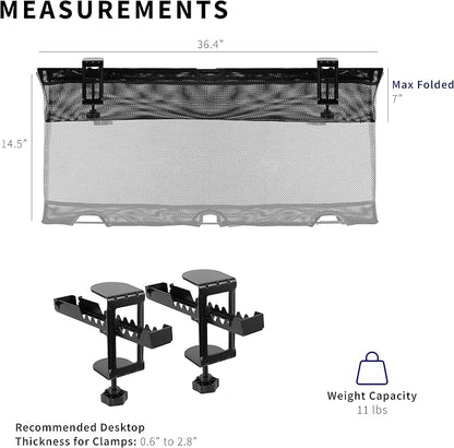 VIVO No Drill Clamp-on 36 inch Mesh Net Under Desk Cable Management Wire - Image 6