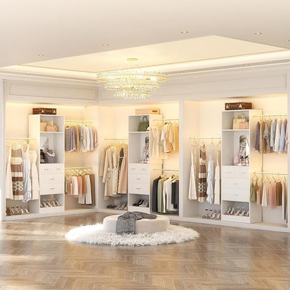 Unikito 8FT Closet System with Mirror and 3 Extendable Hanging Rods, Sturdy - Image 3
