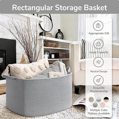 Goodpick Large Toy Basket for Blankets, Baby Laundry Basket, Storage Baskets - Image 7