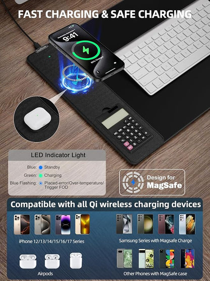 TopMade Mouse Pad with 15W Wireless Charging & Removable 8-Digit Solar - Image 2