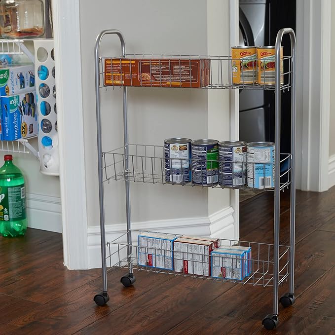 Household Essentials Slim Storage Cart, 3 Shelf Storage Cart - Image 2