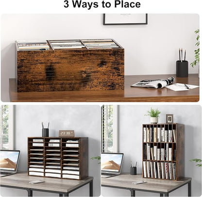 Literature Organizer 27 Slots Wooden Mailboxes - Image 5