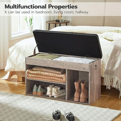 HOOBRO Shoe Storage Bench with Cushion, 32.3'' Entryway Bench with Lift Top - Image 4