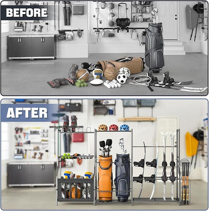 WALMANN Garage Sports Equipment Organizer Stand, Freestanding Ski & Snowboard - Image 7