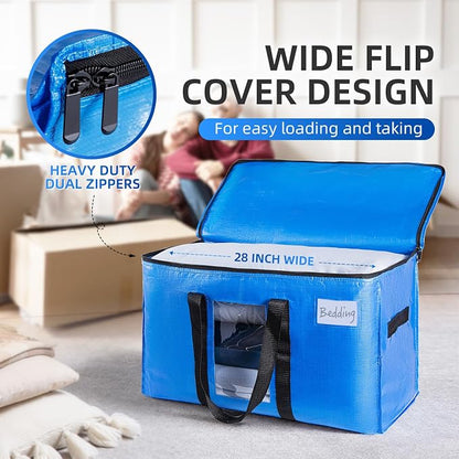 TAILI Extra Large Moving Bags, 12 Pack Blue Heavy Duty Totes - Image 4