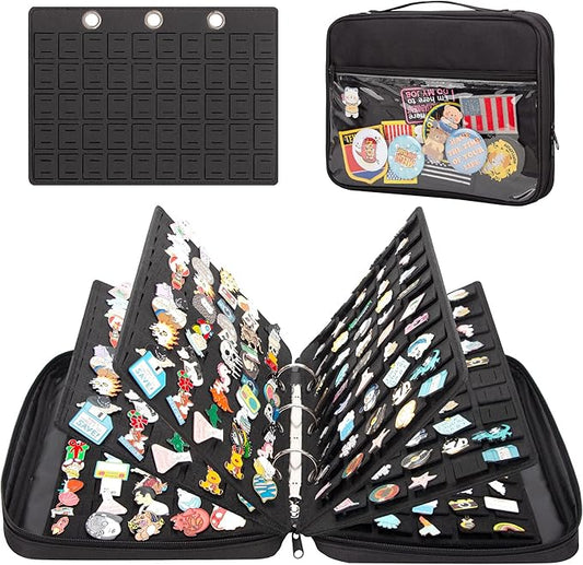 Enamel Pin Display Pages Pin Carrying Case, Pins Collection Storage Organizer by PACMAXI