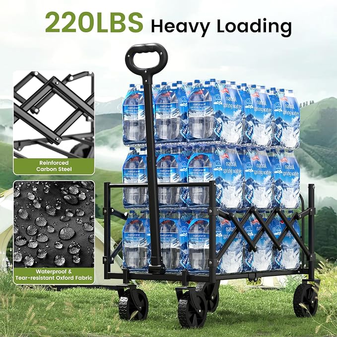 Blomoba 220 lbs Folding Wagon Cart - Image 3