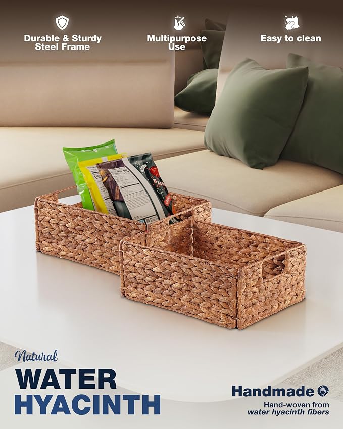 BLUEWEST Wicker Storage Baskets Pack 6, Woven Baskets - Image 2