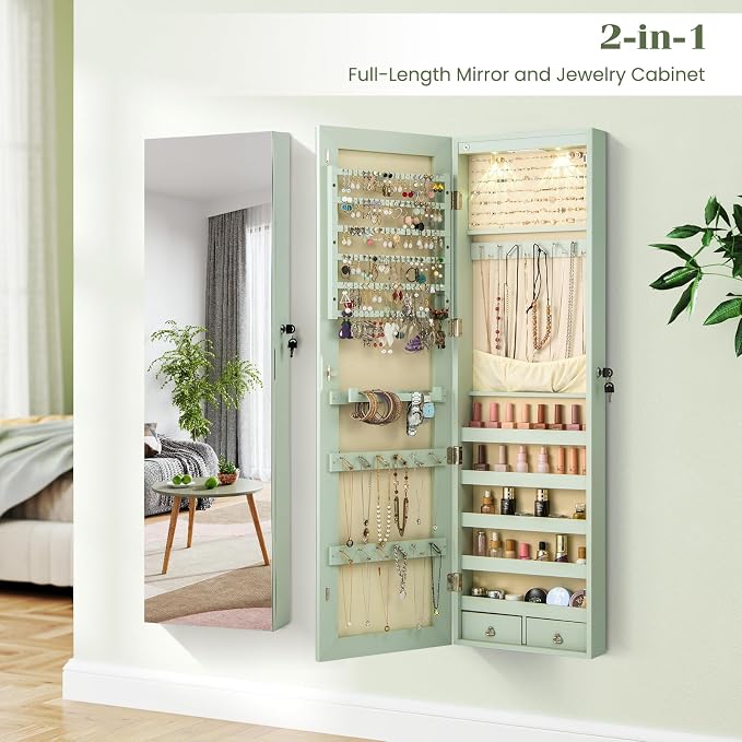 Giantex Wall Door Mounted Jewelry Armoire Cabinet - Image 8